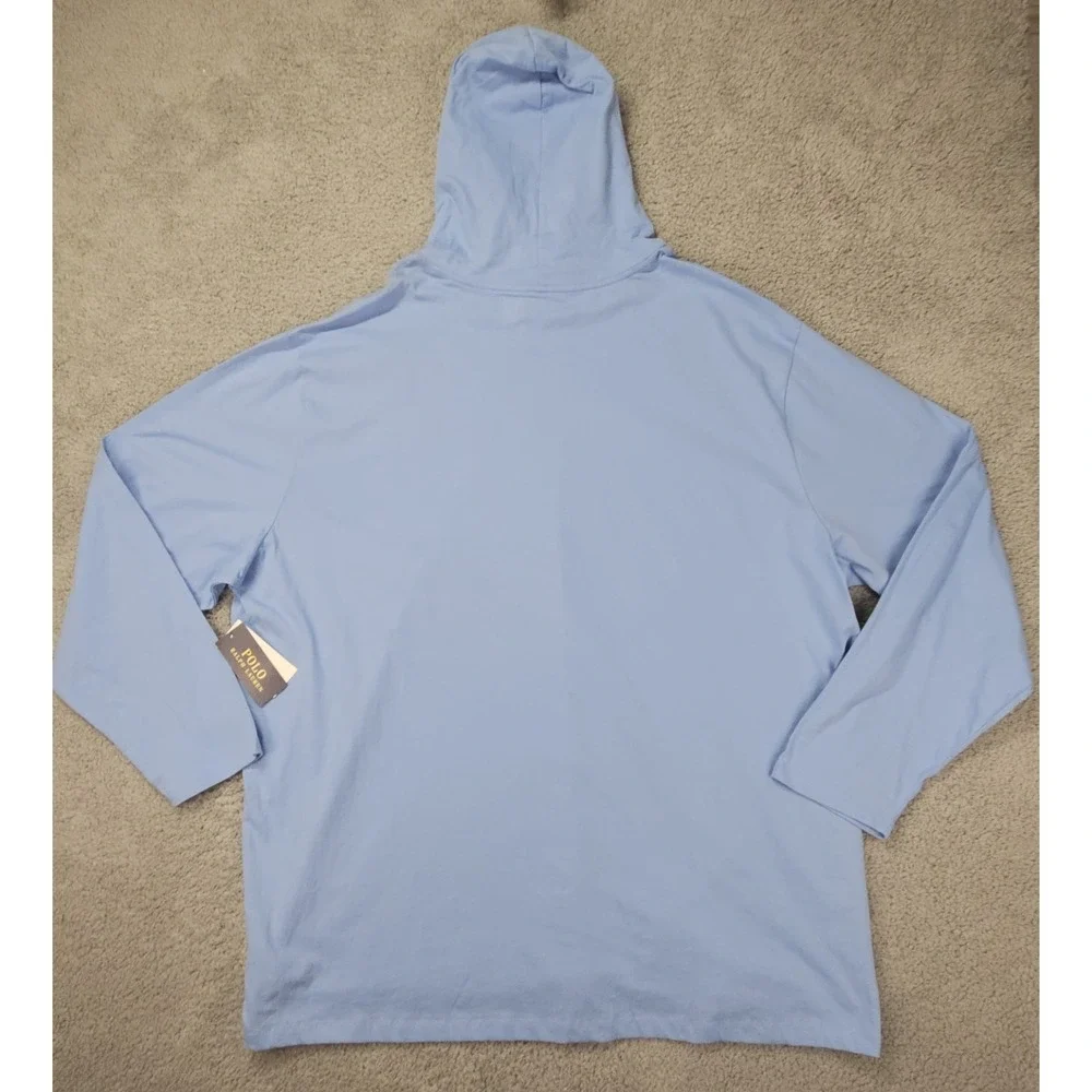 Polo Ralph Lauren Hoodie 3XB Blue Graphic Logo Print Shop Big & Tall NWT